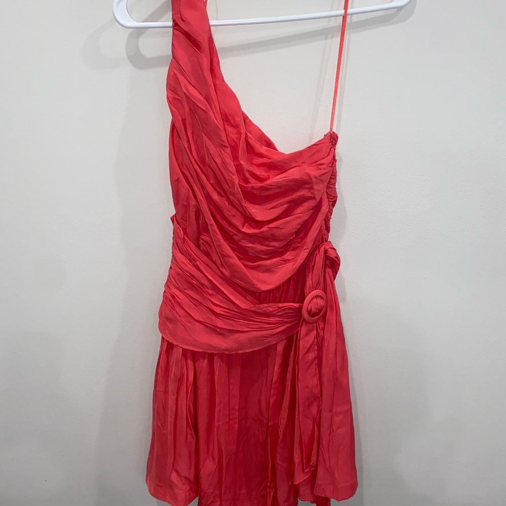 DO+BE Coral One Shoulder Dress Women’s Size Medium NWOT